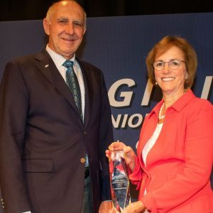 UVA Community Credit Union President/CEO Alison DeTuncq received the James P. Kirsch Lifetime Achievement Award