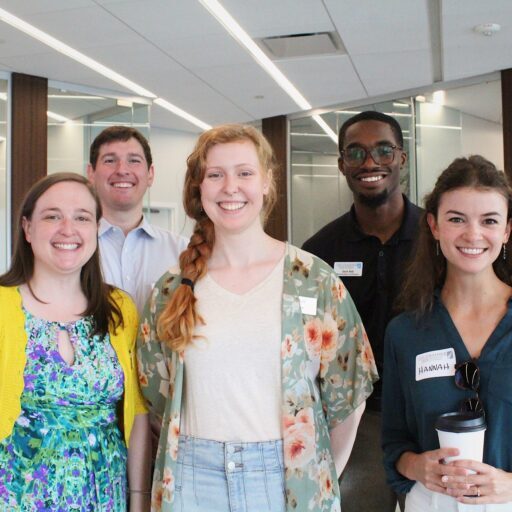 Charlottesville Rising Professionals Executive Committee and Chamber Staff Liaison at the August Coffee Networking event.